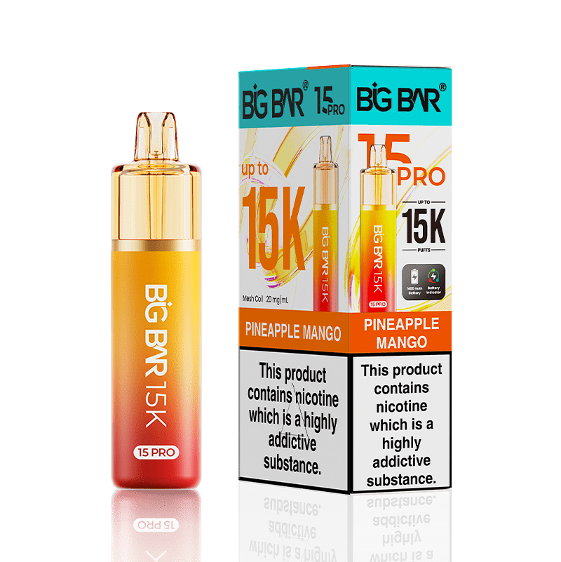 Big Bar Pro 15k Vape Kit Box of 5 - Pineapple Mango - vapeukwholesale