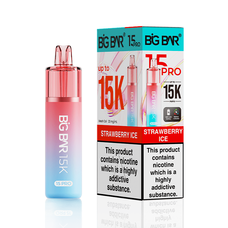 Big Bar Pro 15k Vape Kit Box of 5 - Strawberry Ice - vapeukwholesale