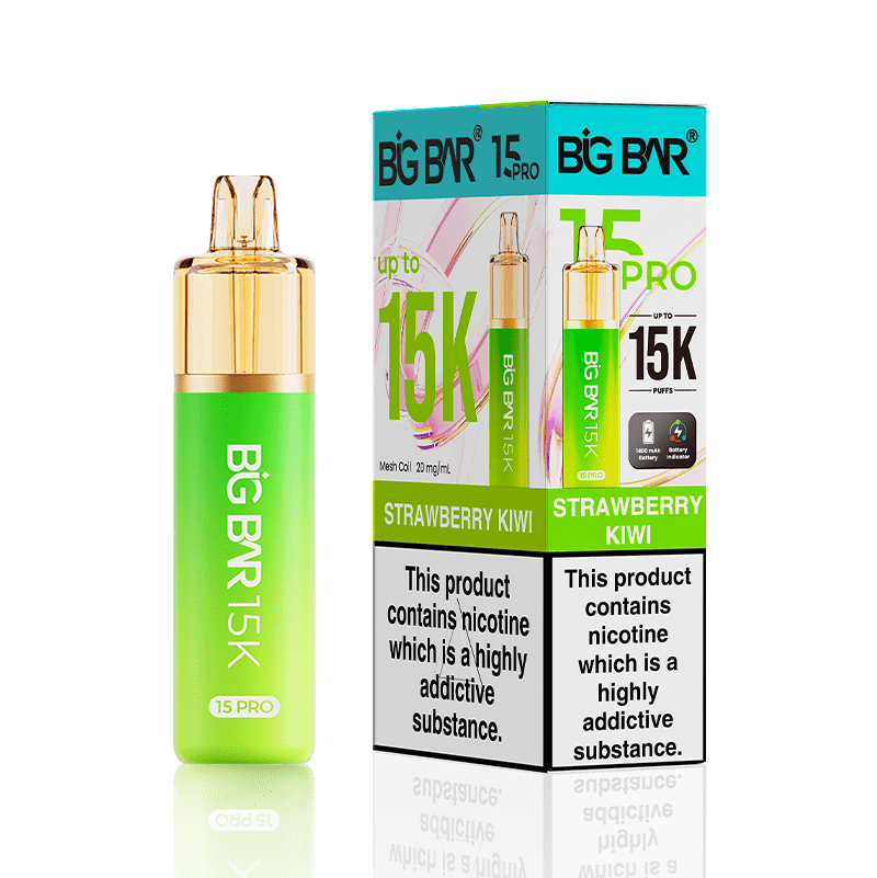 Big Bar Pro 15k Vape Kit Box of 5 - Strawberry Kiwi - vapeukwholesale