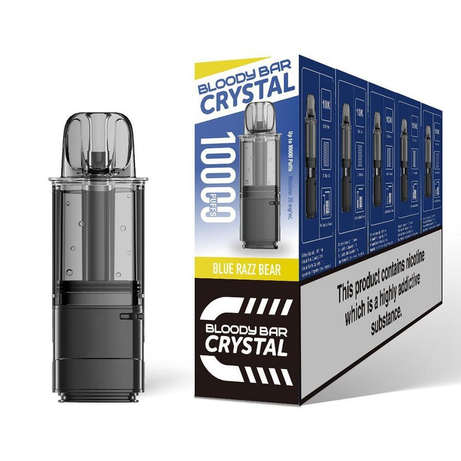 Buy Bloody Bar Crystal 10000 Replacement Pods - Pack of 5 Blue Razz Bear