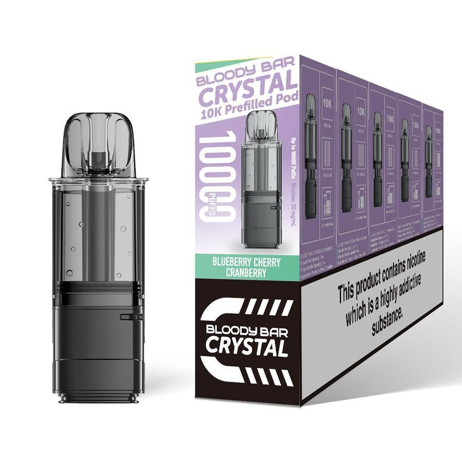 Buy Bloody Bar Crystal 10000 Replacement Pods - Pack of 5 Blueberry Cherry Cranberry