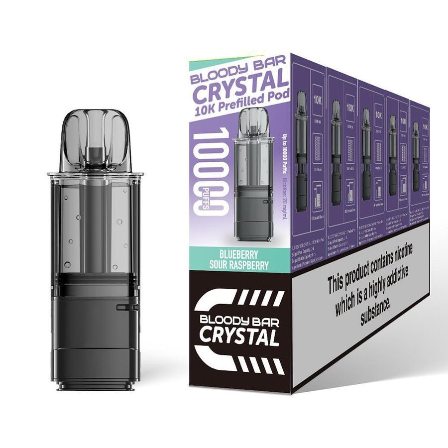 Buy Bloody Bar Crystal 10000 Replacement Pods - Pack of 5 Blueberry Sour Raspberry