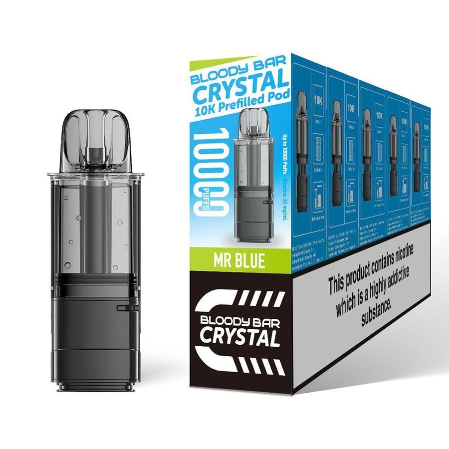 Buy Bloody Bar Crystal 10000 Replacement Pods - Pack of 5 Mr Blue