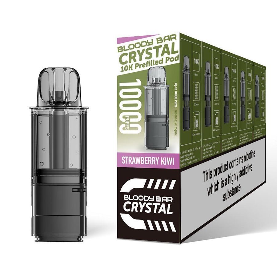 Buy Bloody Bar Crystal 10000 Replacement Pods - Pack of 5 Strawberry Kiwi