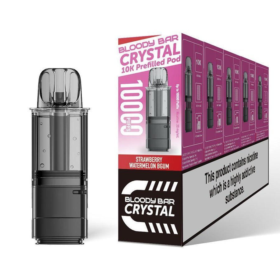Buy Bloody Bar Crystal 10000 Replacement Pods - Pack of 5 Strawberry Watermelon Bubble Gum