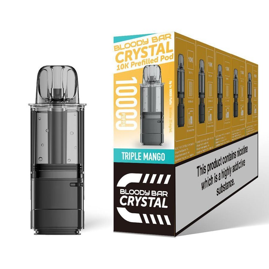 Buy Bloody Bar Crystal 10000 Replacement Pods - Pack of 5 Triple Mango