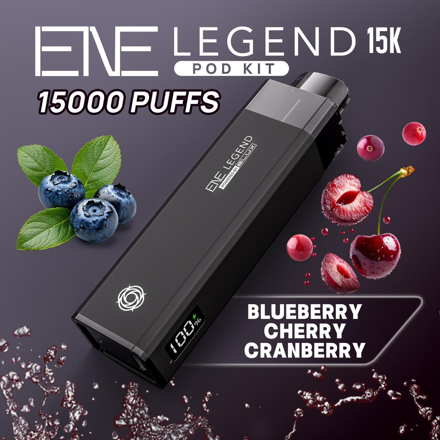 Buy Elux ENE Legend 15k Vape Pod Kit Box of 5 Blueberry Cherry Cranberry