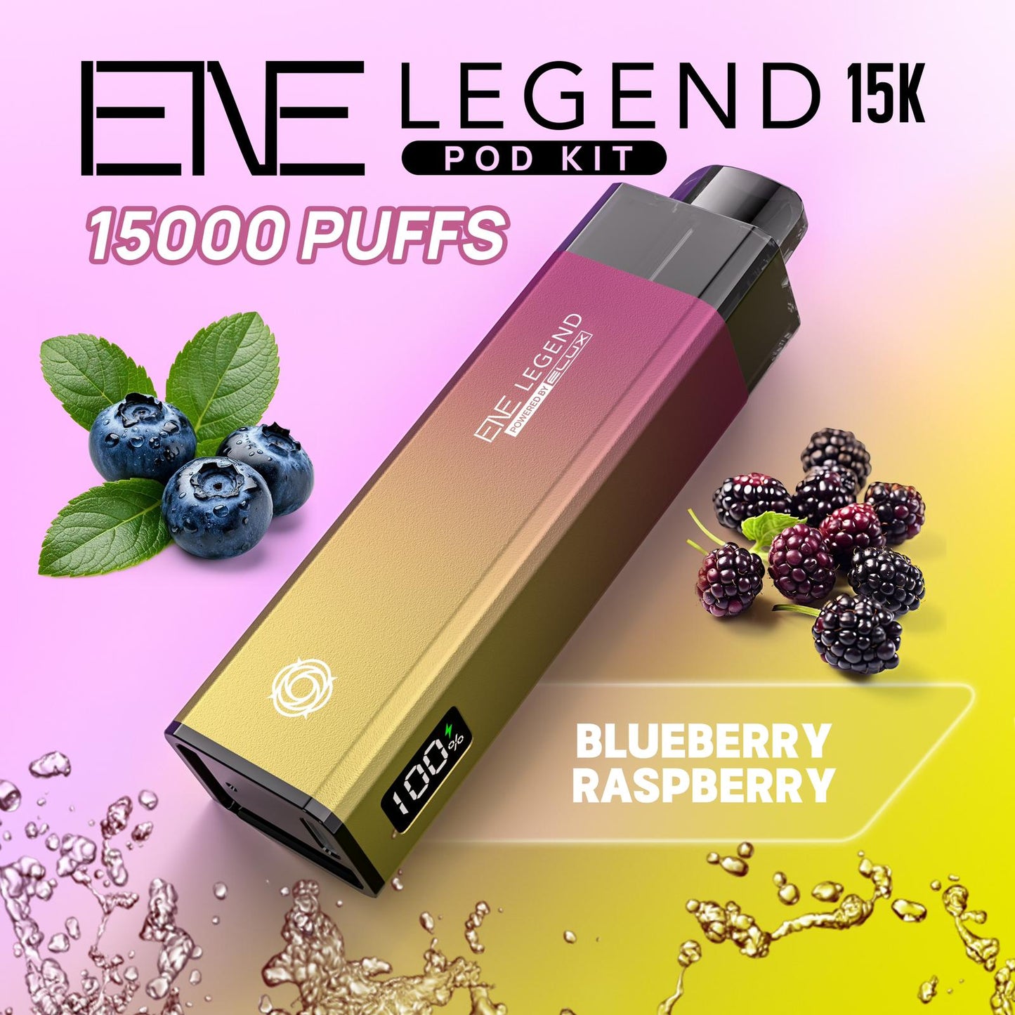 Buy Elux ENE Legend 15k Vape Pod Kit Box of 5 Blueberry Raspberry