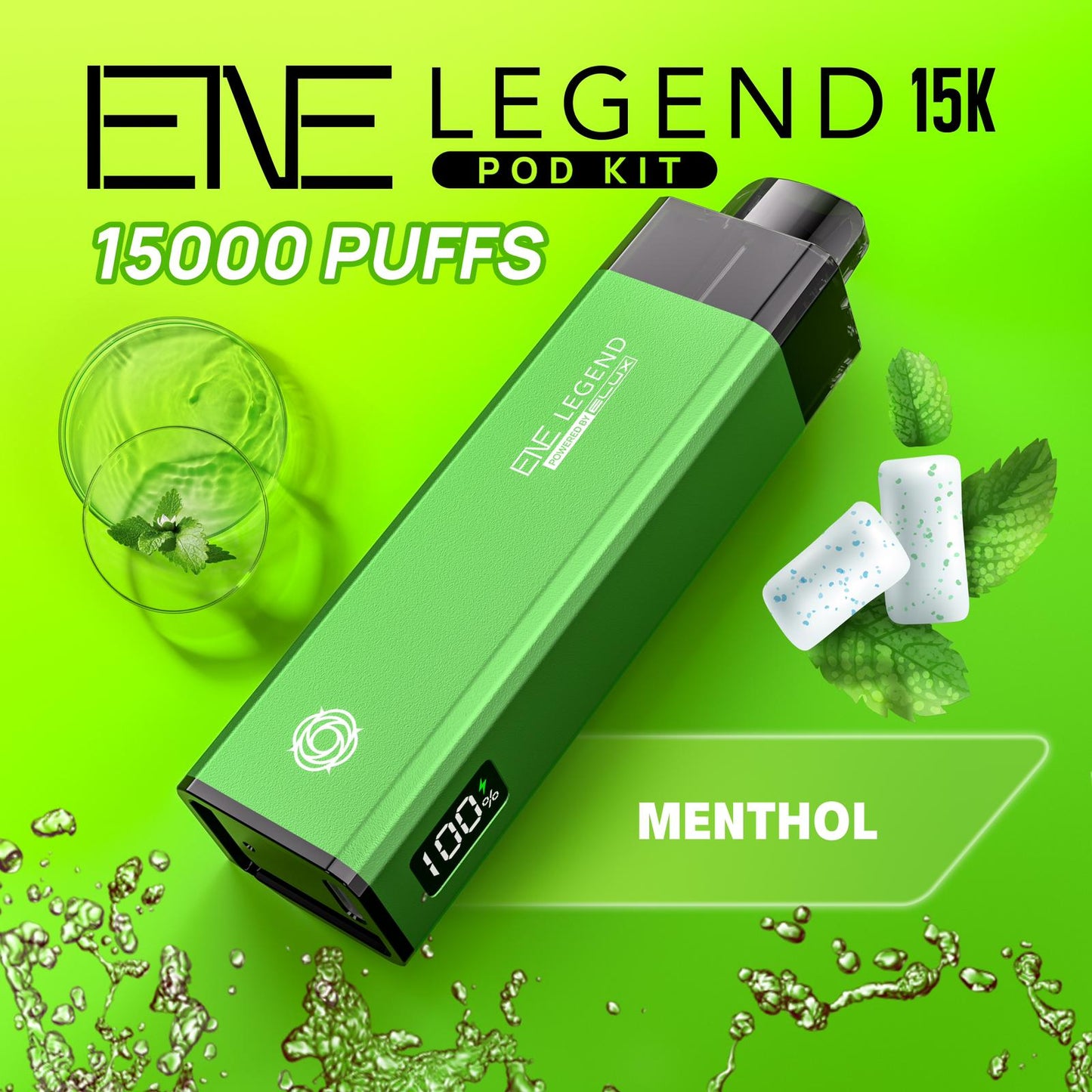 Buy Elux ENE Legend 15k Vape Pod Kit Box of 5 Menthol