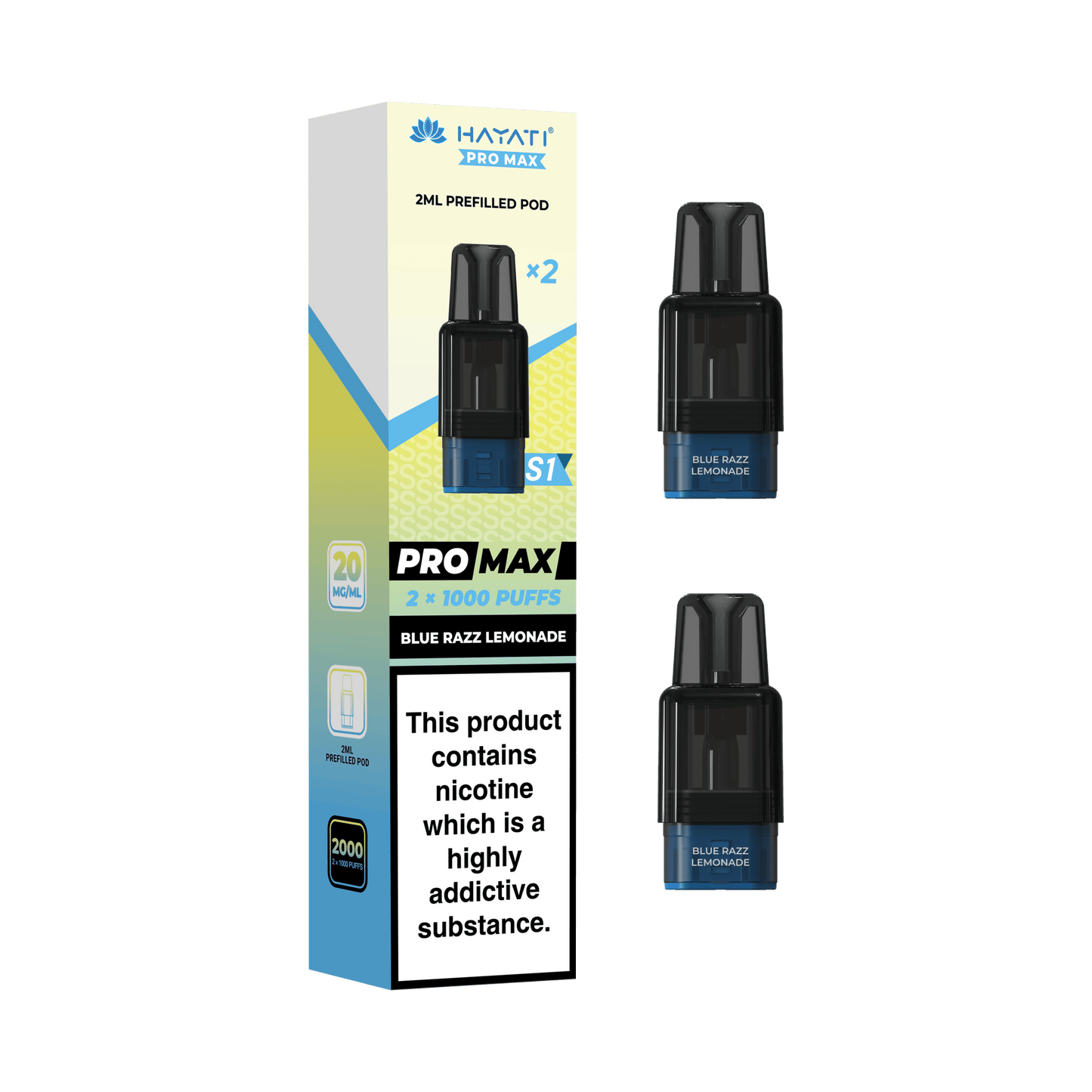 bulk wholesale Hayati Pro Max S1 Prefilled Pods Box of 10 - Blue Razz Lemonade