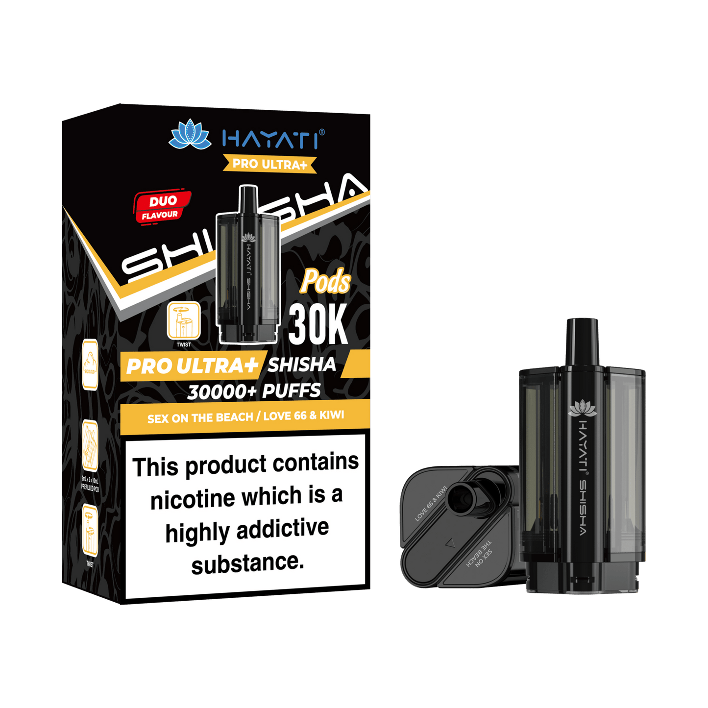 bulk wholesale Hayati Pro Ultra Plus Shisha 30k Prefilled Pods Box of 5 - Double Apple/Double Apple