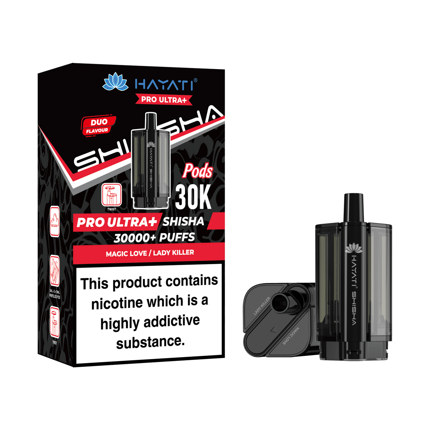 bulk wholesale Hayati Pro Ultra Plus Shisha 30k Prefilled Pods Box of 5 - Double Apple/Double Apple