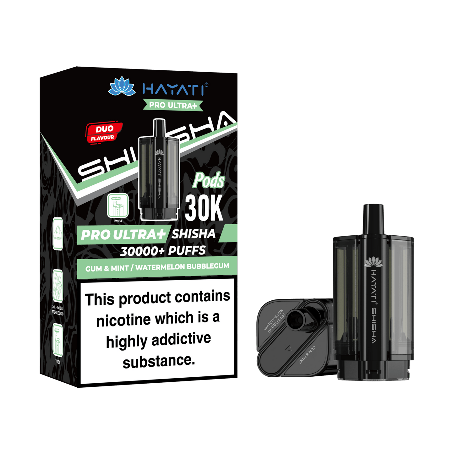 bulk wholesale Hayati Pro Ultra Plus Shisha 30k Prefilled Pods Box of 5 - Double Apple/Double Apple