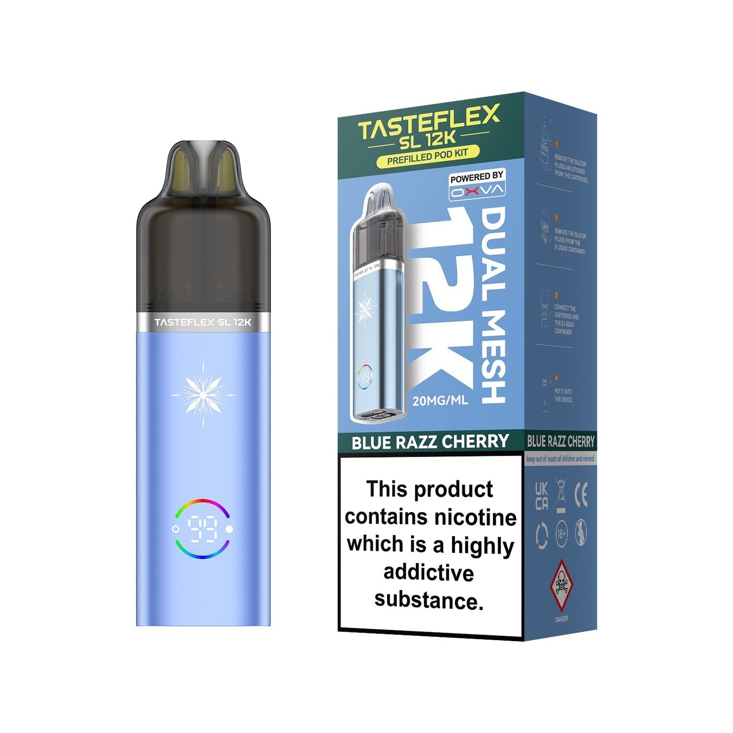 Buy Oxva Tasteflex SL 12k Prefilled Pod Kit Box of 5 Blue Razz Cherry