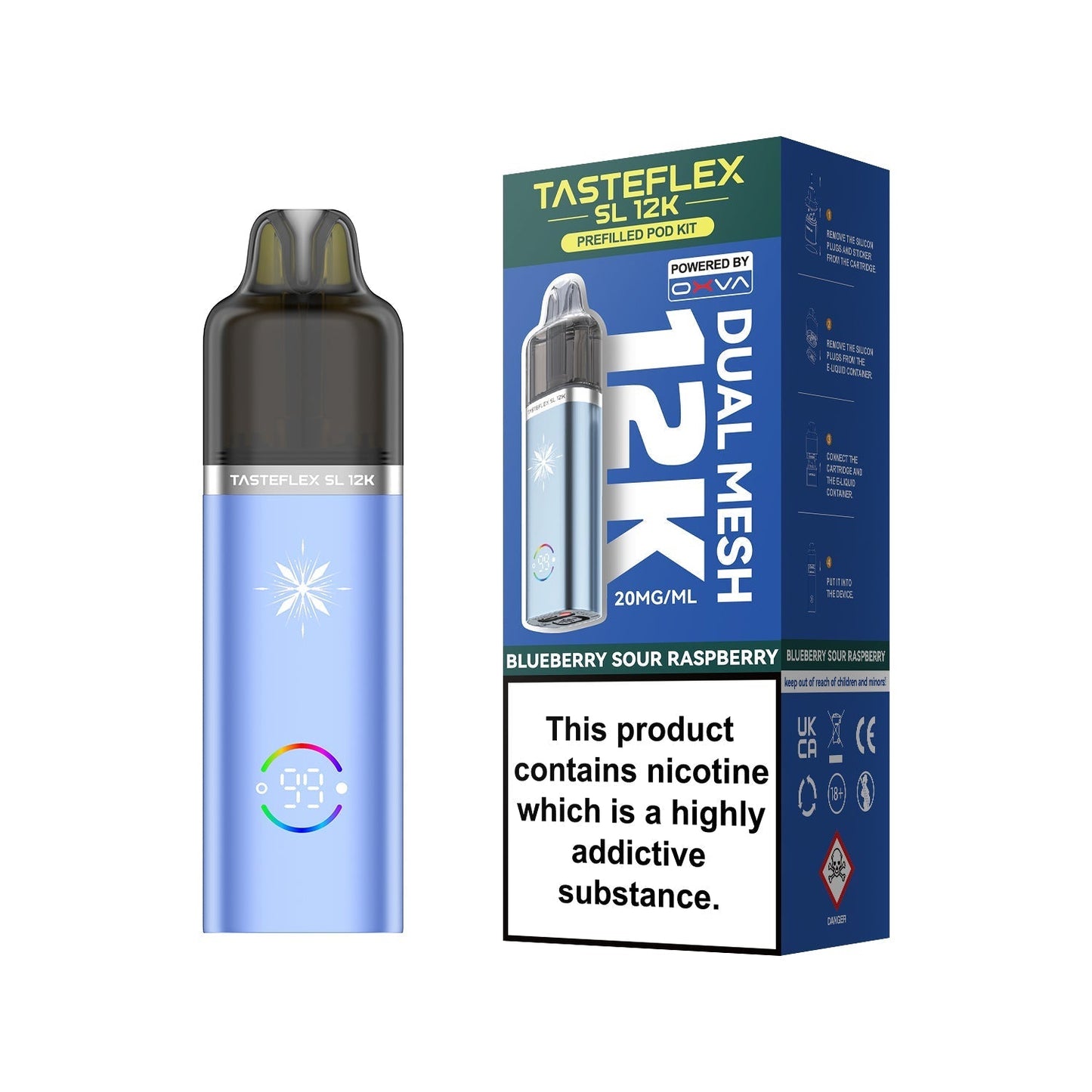 Buy Oxva Tasteflex SL 12k Prefilled Pod Kit Box of 5 Blueberry Sour Raspberry