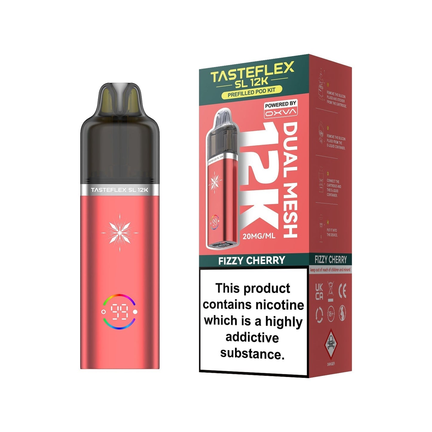 Buy Oxva Tasteflex SL 12k Prefilled Pod Kit Box of 5 Fizzy Cherry