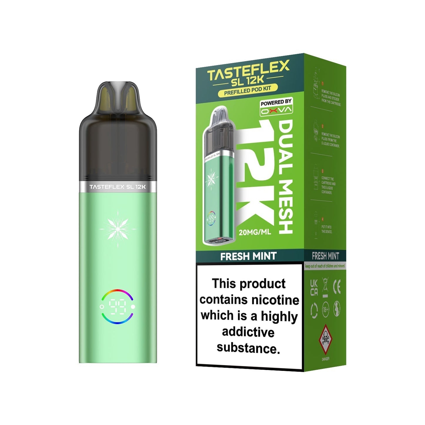 Buy Oxva Tasteflex SL 12k Prefilled Pod Kit Box of 5 Fresh Mint