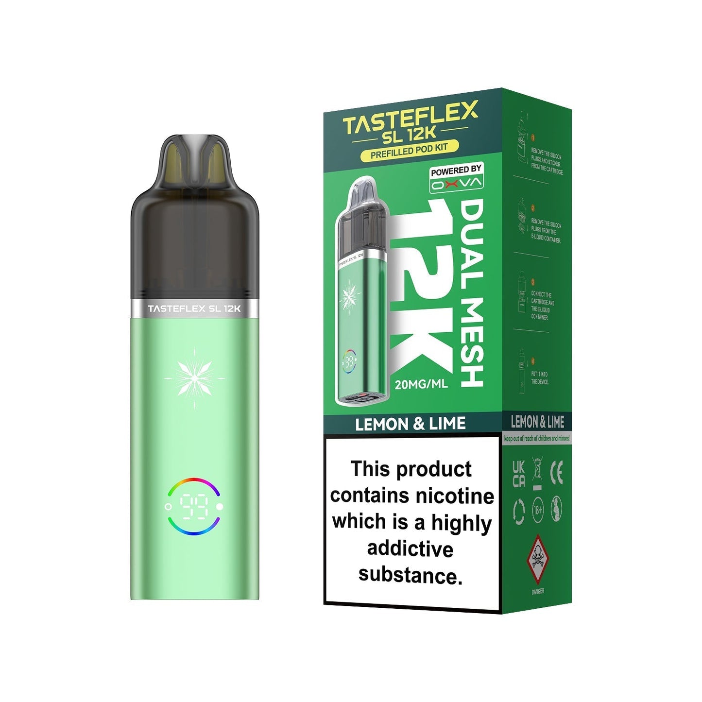 Buy Oxva Tasteflex SL 12k Prefilled Pod Kit Box of 5 Lemon Lime