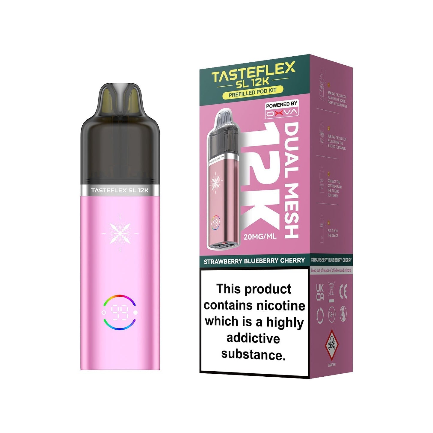 Buy Oxva Tasteflex SL 12k Prefilled Pod Kit Box of 5 Strawberry Blueberry Cherry