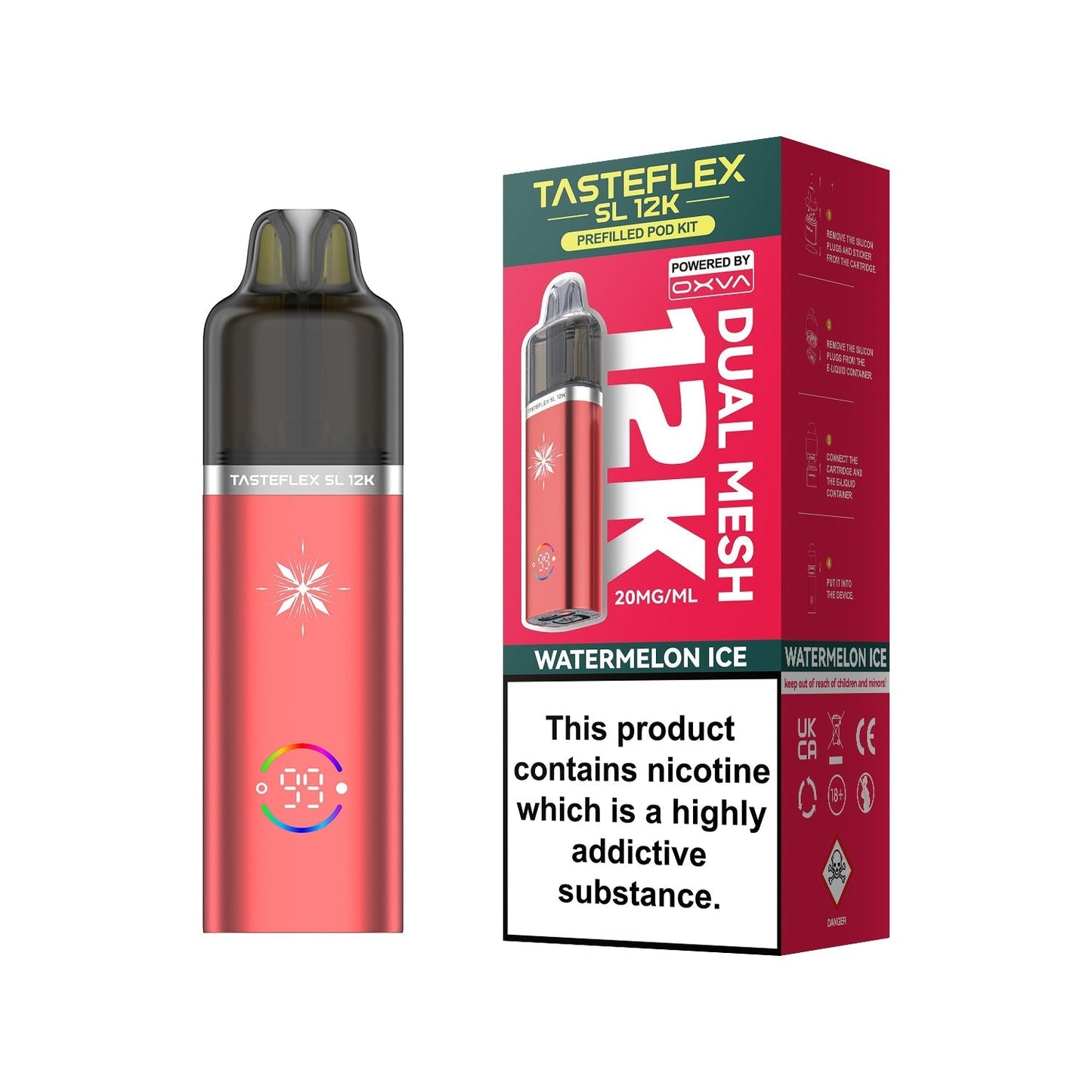 Buy Oxva Tasteflex SL 12k Prefilled Pod Kit Box of 5 Watermelon Ice