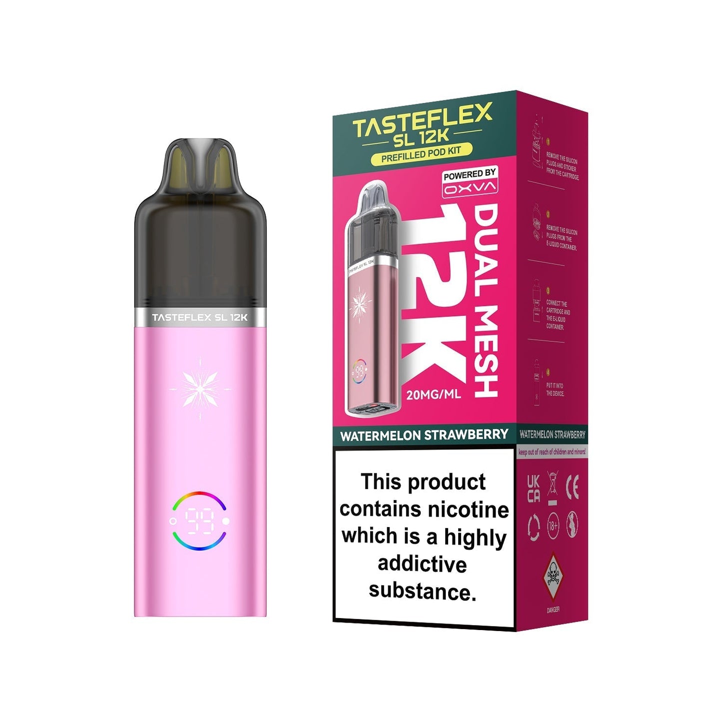 Buy Oxva Tasteflex SL 12k Prefilled Pod Kit Box of 5 Watermelon Strawberry