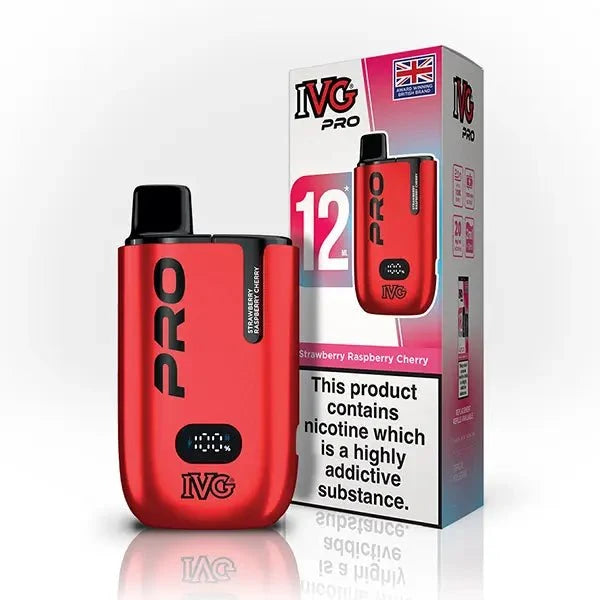 Buy IVG Pro 10K Prefilled Vape Pod Kit Box of 5 Strawberry Raspberry Cherry