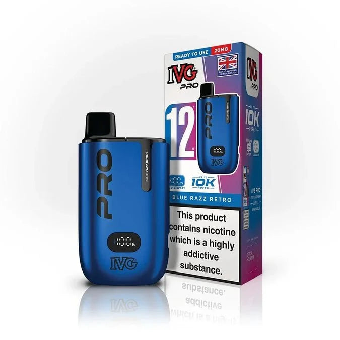 Buy IVG Pro 10K Prefilled Vape Pod Kit Box of 5 Blue Razz Retro
