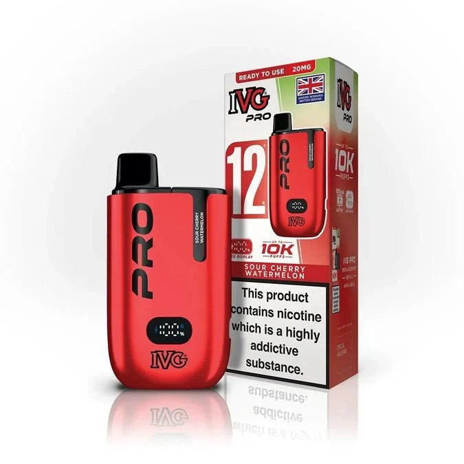 Buy IVG Pro 10K Prefilled Vape Pod Kit Box of 5 Sour Cherry Watermelon