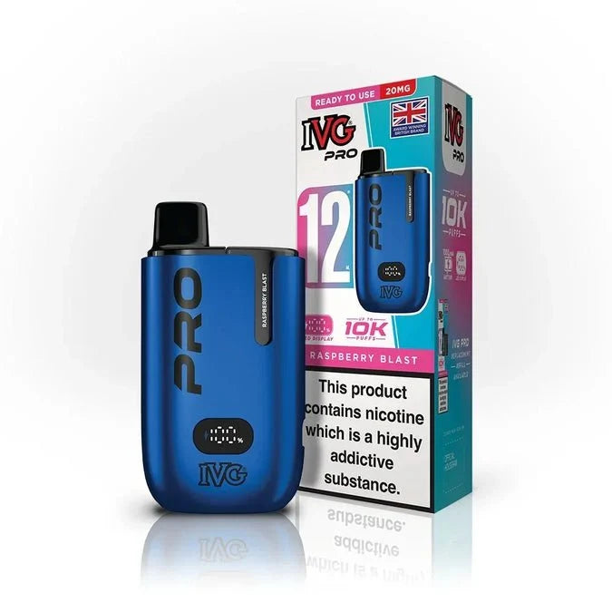 Buy IVG Pro 10K Prefilled Vape Pod Kit Box of 5 Raspberry Blast