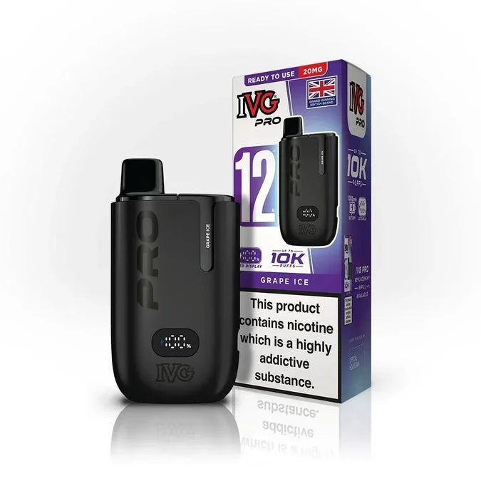 Buy IVG Pro 10K Prefilled Vape Pod Kit Box of 5 Grape Ice
