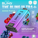 Buy The Bling Ultra Plus 30k Prefilled Vape Pod Kit Box of 5 Blueberry Sour Raspberry Cherry Sour Raspberry