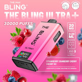 Buy The Bling Ultra Plus 30k Prefilled Vape Pod Kit Box of 5 Strawberry Cranberry Cherry Cherry Ice