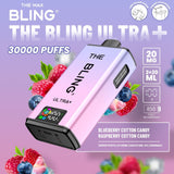 Buy The Bling Ultra Plus 30k Prefilled Vape Pod Kit Box of 5 Blueberry Cotton Candy Raspberry Cotton Candy