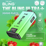 Buy The Bling Ultra Plus 30k Prefilled Vape Pod Kit Box of 5 Fresh Mint Strawberry Mint