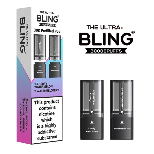 Buy The Bling Ultra Plus 30k Replacement Pods Pack of 5 Cherry Watermelon Watermelon Ice