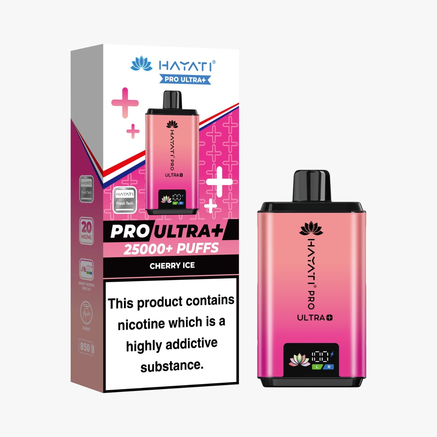 Buy Hayati Pro Ultra Plus 25k Prefilled Vape Kit Box of 5 Cherry Ice