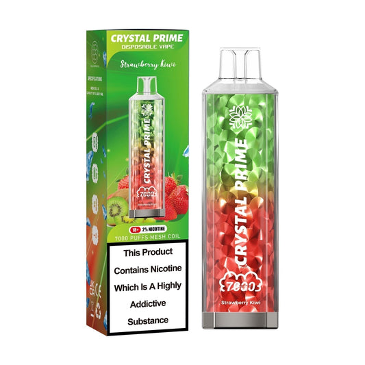 Buy Crystal Prime 7000 Disposable Vape Puff Device Box of 10 Strawberry Kiwi