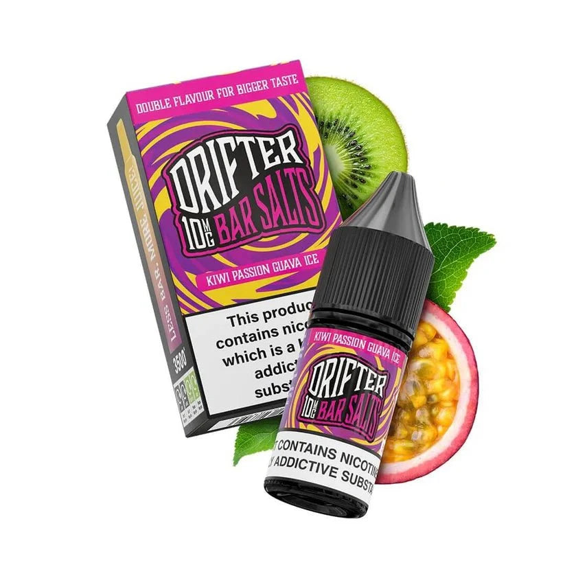 Buy Drifter Bar Nic Salt 10ml E-Liquid Box of 5 Kiwi Passionfruit Guava