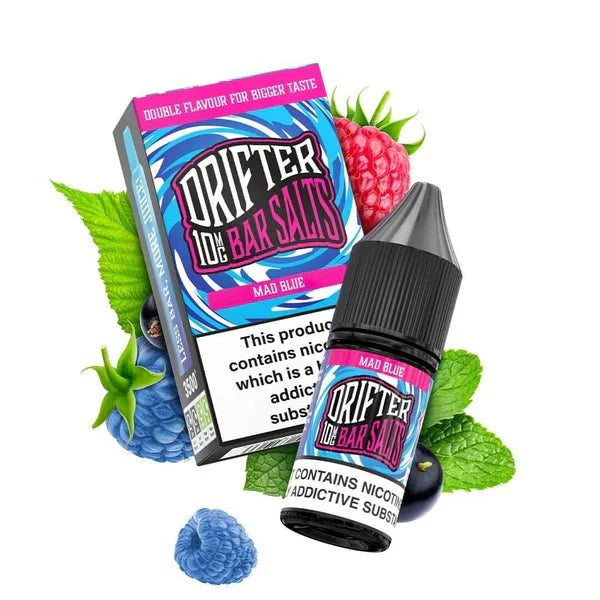 Buy Drifter Bar Nic Salt 10ml E-Liquid Box of 5 Mad Blue