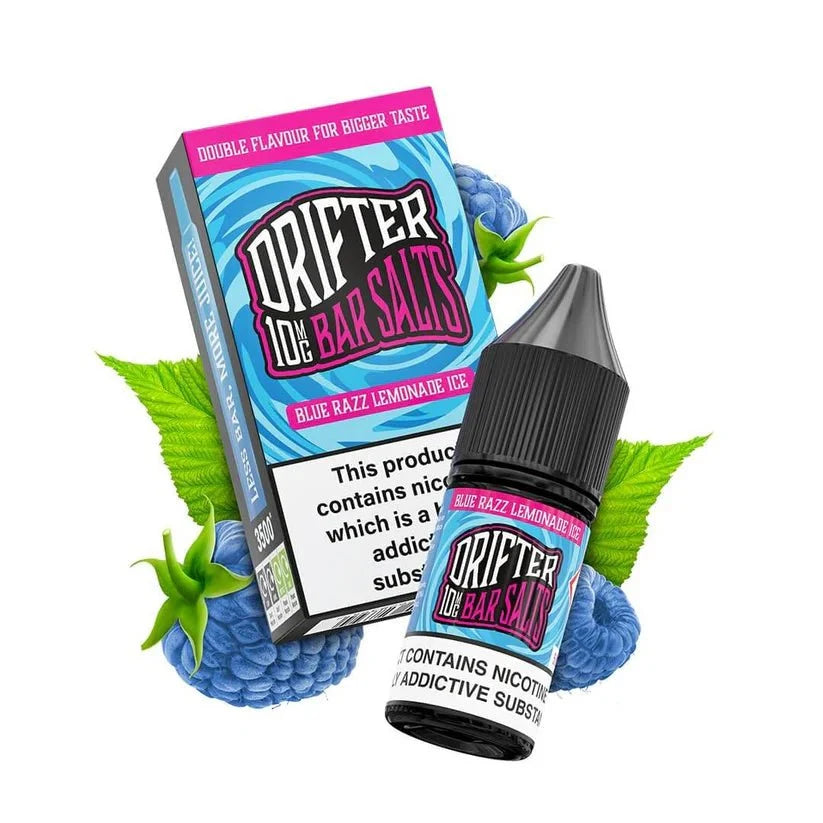 Buy Drifter Bar Nic Salt 10ml E-Liquid Box of 5 Blue Razz Lemonade Ice