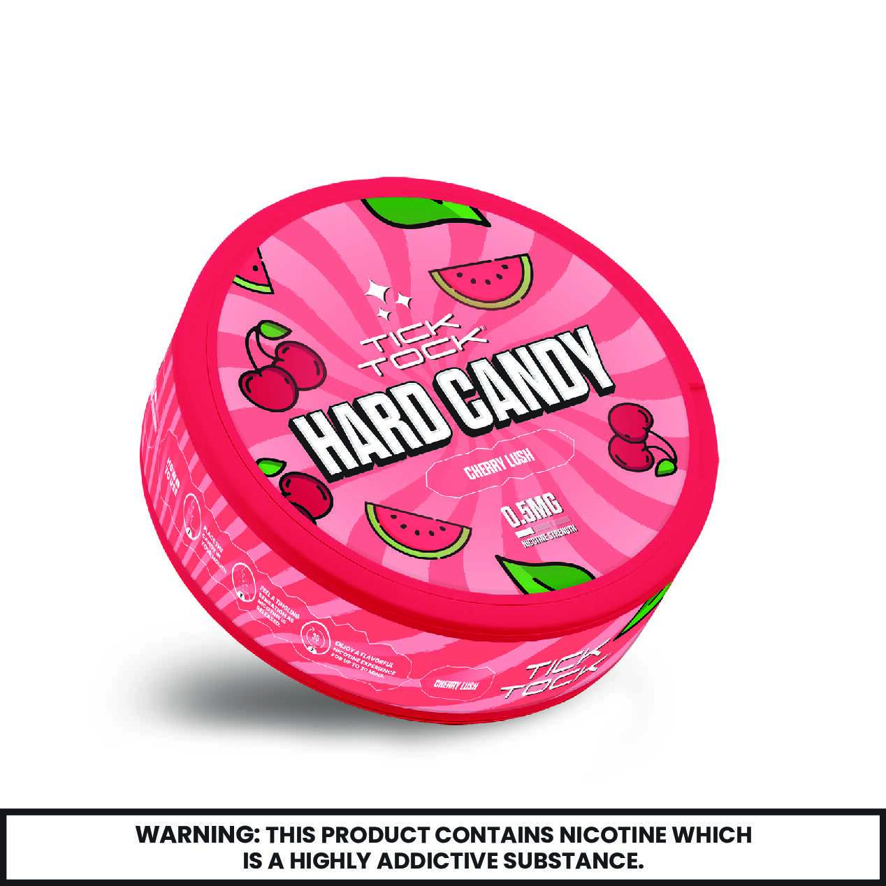 Buy Tick Tock Nicotine Hard Candy 0.5mg - Pack of 5 Cherry Lush