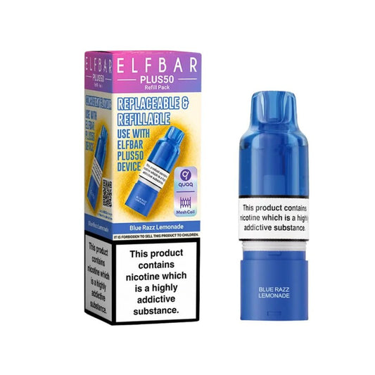 Buy Elf Bar Plus 50 Refill Pod (Pack of 5) Blue Razz Lemonade