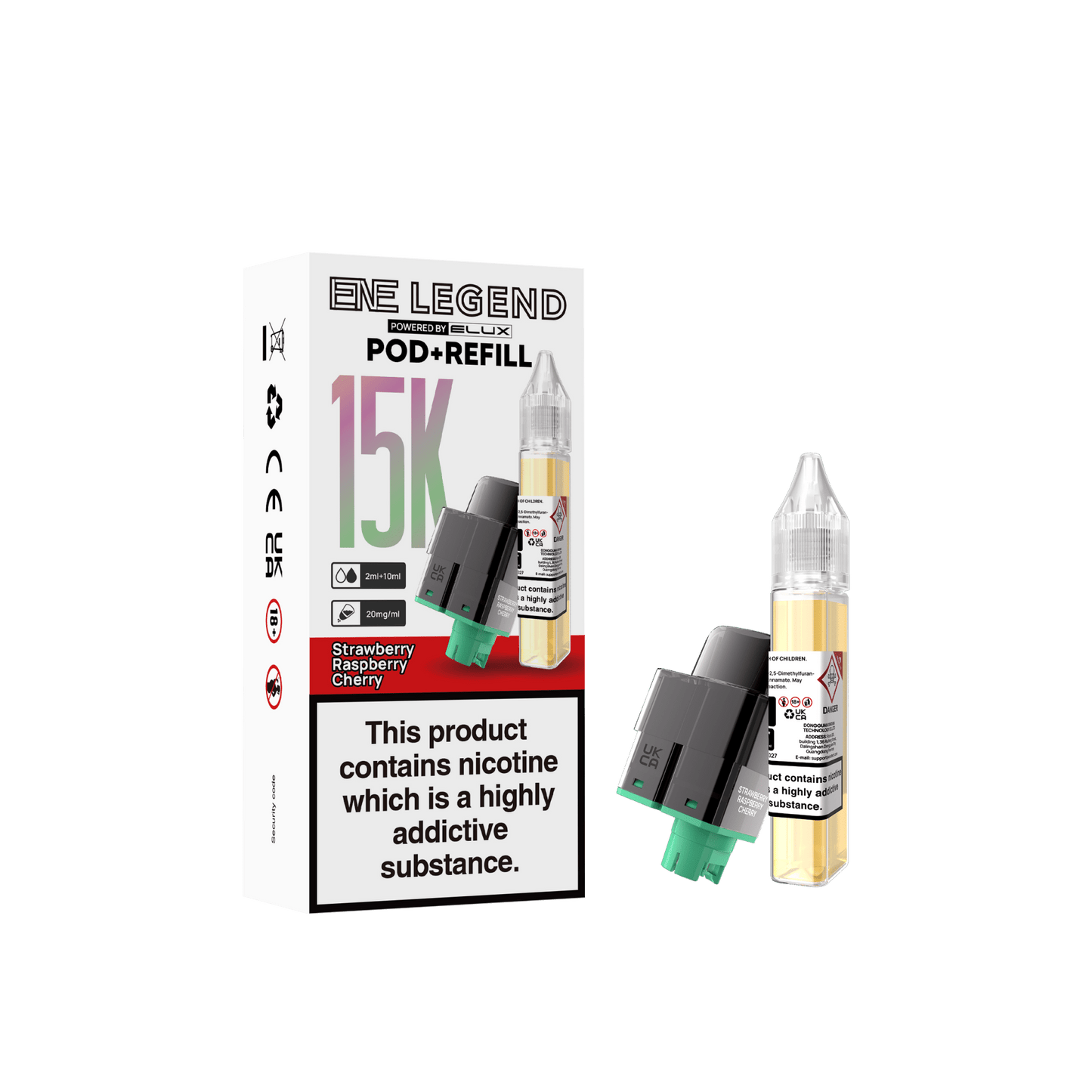 Buy Elux ENE Legend 15k Replacement Pods Pack of 5 Strawberry Raspberry Cherry Ice