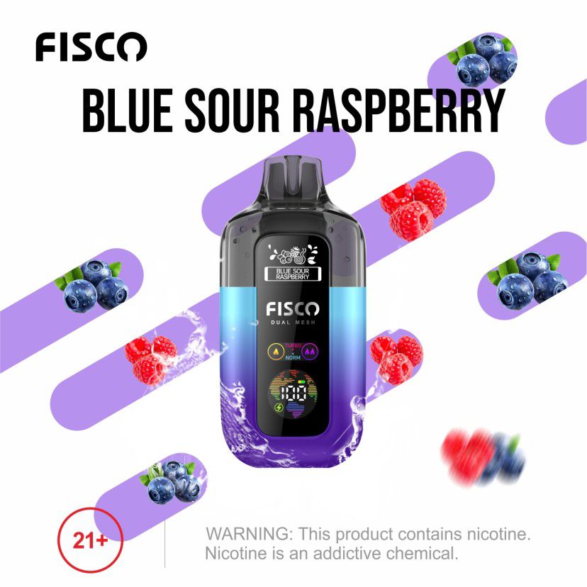 Buy Fisco Point Pro 7000 Disposable Vape - Box of 5 Blue Sour Raspberry
