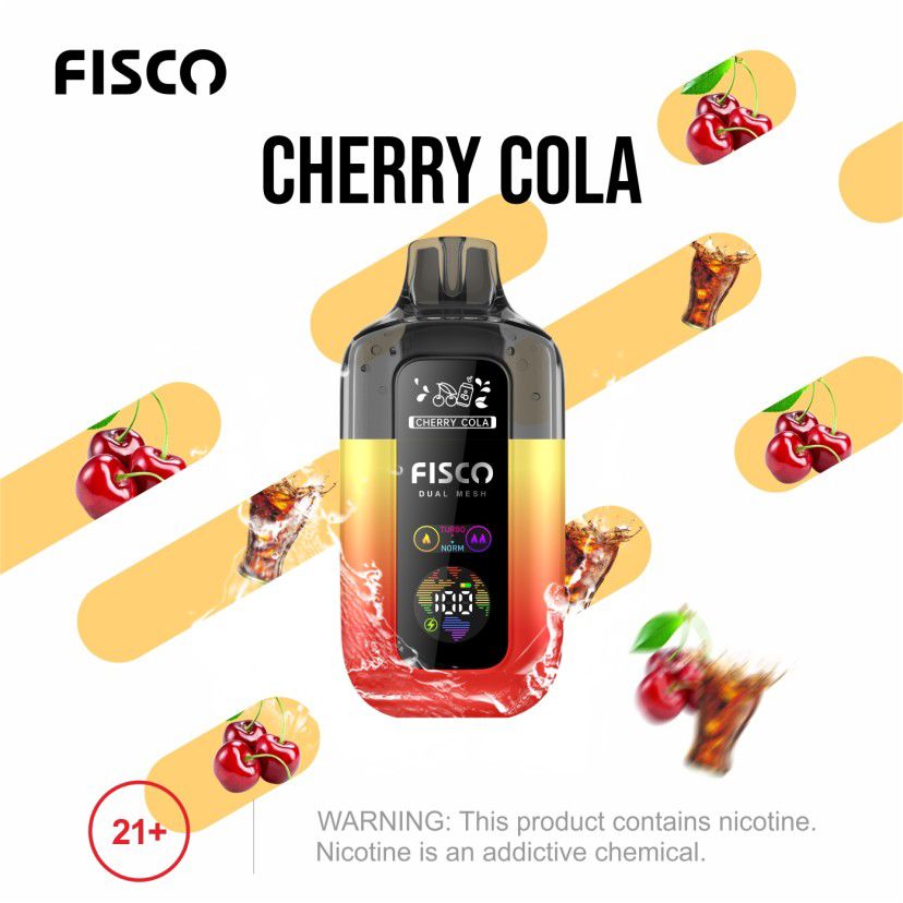 Buy Fisco Point Pro 7000 Disposable Vape - Box of 5 Cherry Cola