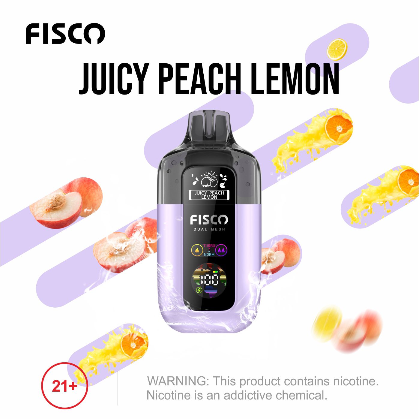 Buy Fisco Point Pro 7000 Disposable Vape - Box of 5 Juicy Peach Lemon
