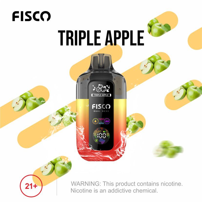 Buy Fisco Point Pro 7000 Disposable Vape - Box of 5 Triple Apple