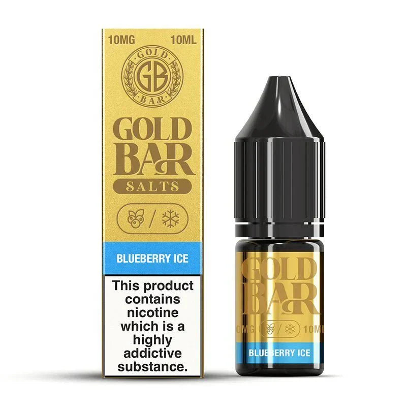 Buy Gold Bar Nic Salts 10ml E-liquids (Box of 10) Blueberry Ice