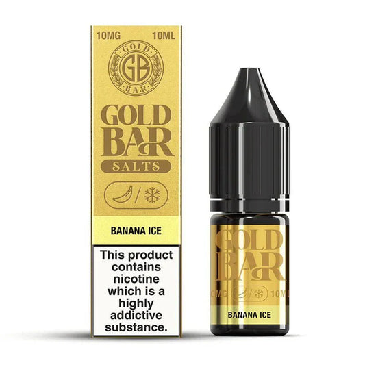 Buy Gold Bar Nic Salts 10ml E-liquids (Box of 10) Banana Ice