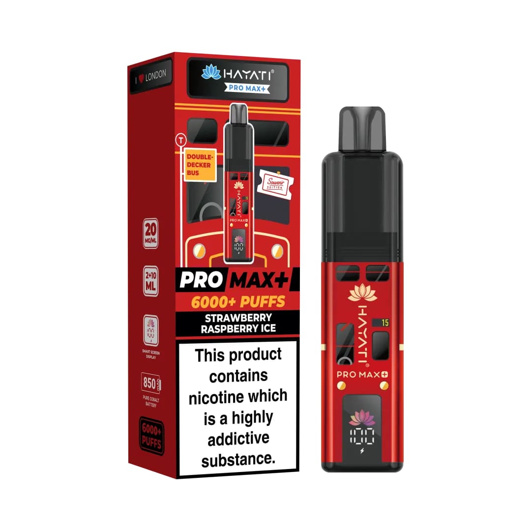Buy Hayati Pro Max + 6k Souvenir Edition Box of 5 Strawberry Raspberry Ice - Double Decker Bus